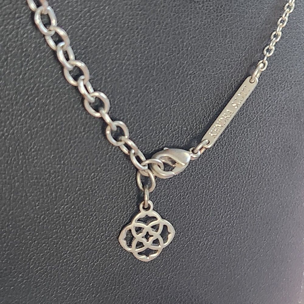 Kendra Scott Elisa Silver Pendant Necklace in Black #6 - Picture 3 of 5